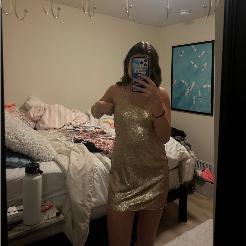 Gold Sequin Mini Dress from abercrombie!!!
